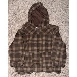 Gymboree Brown Plaid Jacket Hooded Zip Up 2008 Toddler 2T/3T